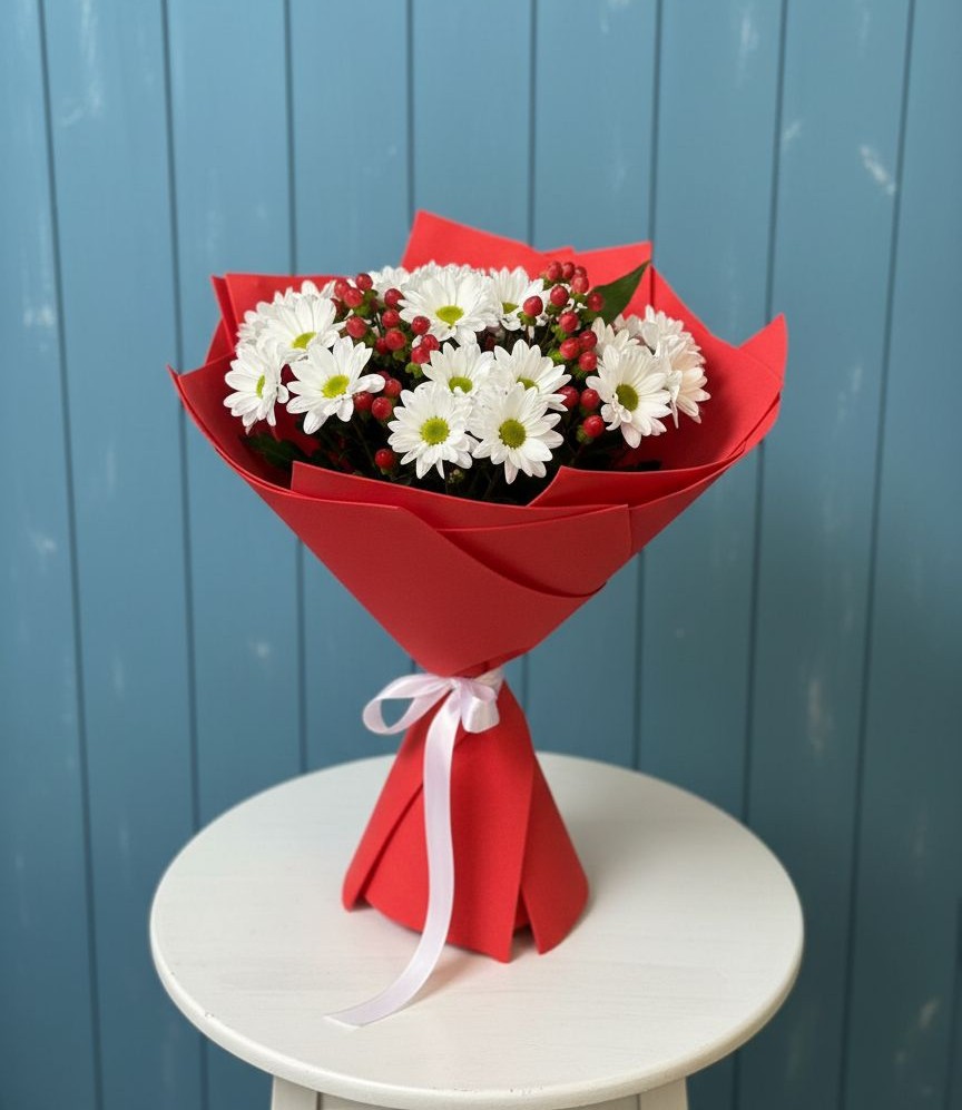 Букет цветов из: Хризантемы в Новомарковке