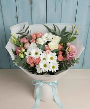 Букет цветов из:  Розы, Лизиантусы и Хризантемы #REPLACE_PRED# Новомарковке