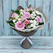 Букет цветов из:  Герберы, Альстромерии и Хризантемы #REPLACE_PRED# Новомарковке