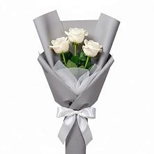 Букет 3 белые розы #REPLACE_PRED# Новомарковке