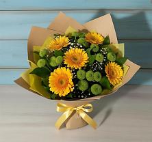 Букет цветов из:  Герберы и Хризантемы в Новомарковке