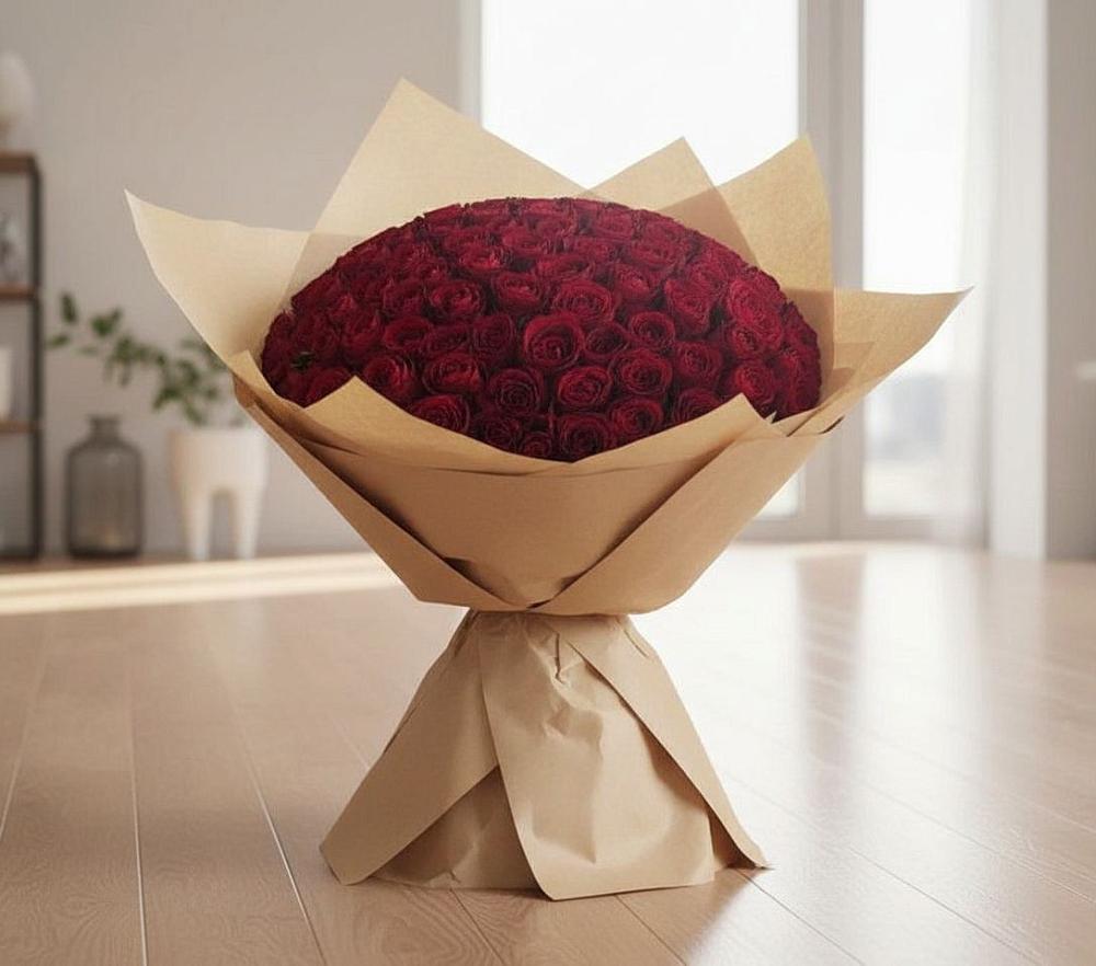 Букет 101 Красная роза в Новомарковке