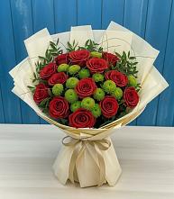 Букет цветов из:  Розы и Хризантемы #REPLACE_PRED# Новомарковке