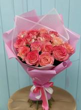 Букет 15 Розовых роз Равель #REPLACE_PRED# Новомарковке